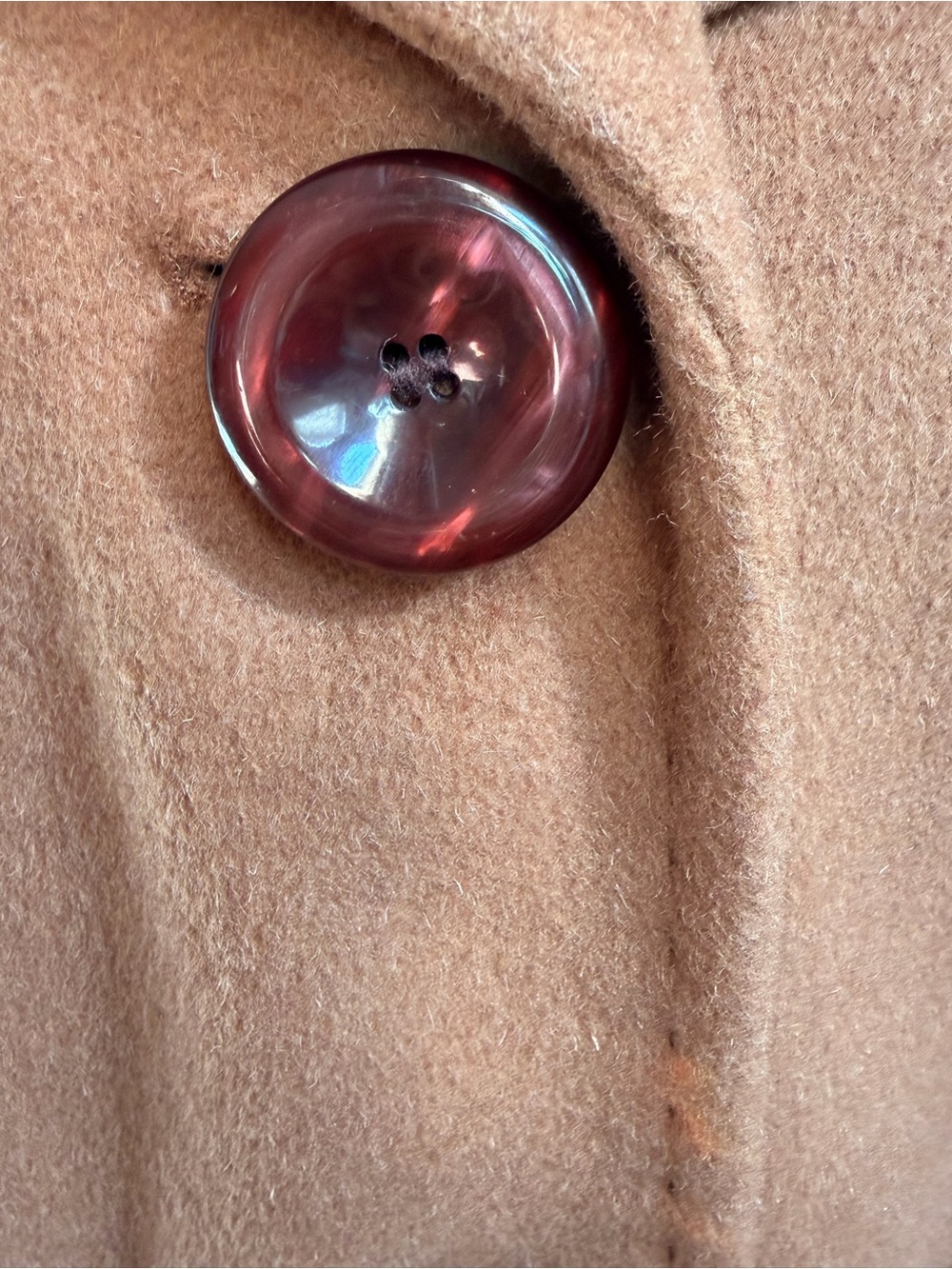 Ellen Tracy Camel Wool-Blend Coat with Smooth Satin Lining - Picture 6 of 9